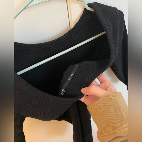 J BRAND black ribbed tee with open back - Picture 6 of 6